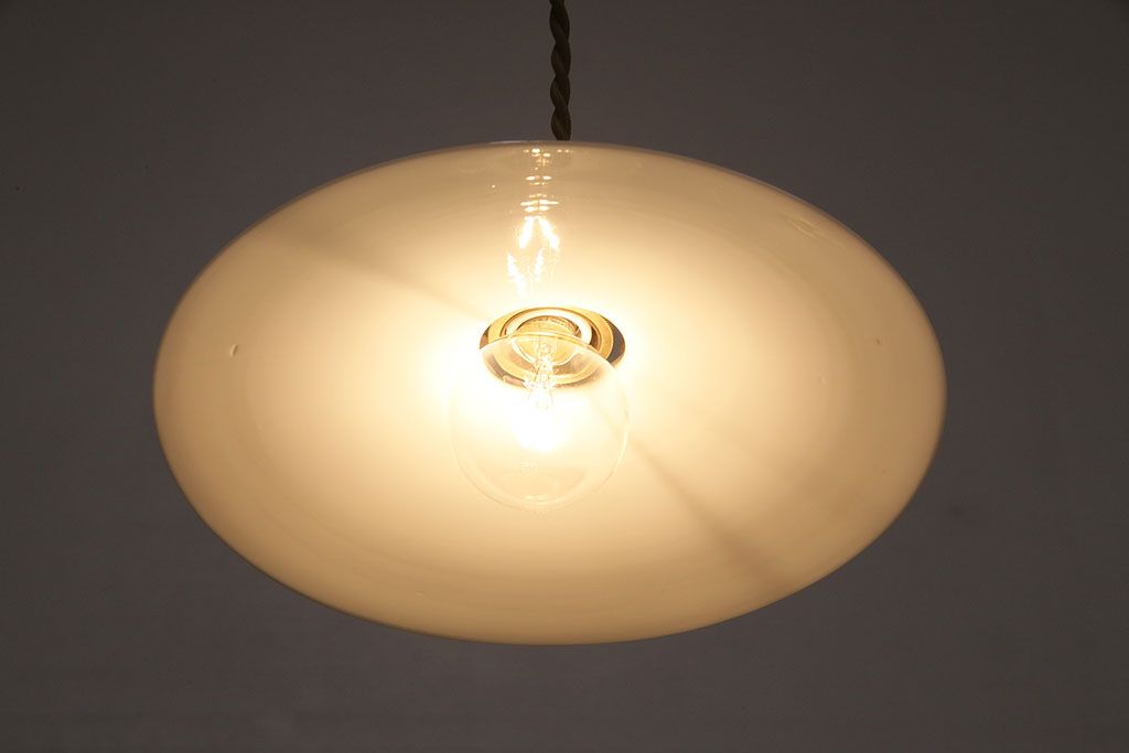 レトロ照明　シンプルで取り入れやすい!平笠シェードのペンダントライト2個セット(天井照明、吊り下げ照明、電笠)(R-048885)