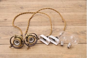 レトロ照明　シンプルで取り入れやすい!平笠シェードのペンダントライト2個セット(天井照明、吊り下げ照明、電笠)(R-048885)