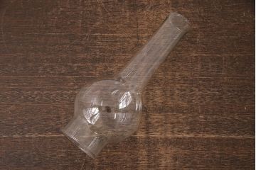 アンティーク照明　オイルランプリメイク　気泡ガラスと錆びた金具が趣あふれるテーブルランプ(スタンドライト、卓上照明)(R-048886)