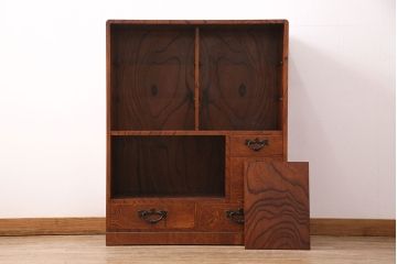 中古　伝統民芸家具　岩谷堂箪笥　No.364　高級感のある和の雰囲気を高める三尺茶箪笥(定価約52万円)(茶棚、収納棚、戸棚)(R-048889)