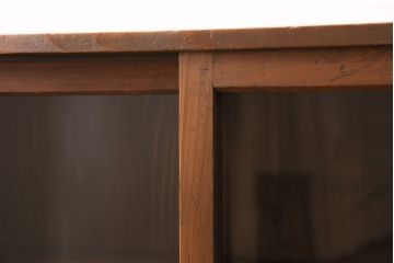 和製アンティーク　見せる収納を楽しめる!味わい深いシンプルな戸棚(収納棚、キャビネット)(R-048893)