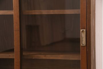 和製アンティーク　見せる収納を楽しめる!味わい深いシンプルな戸棚(収納棚、キャビネット)(R-048893)