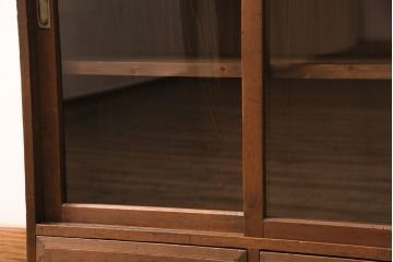 和製アンティーク　見せる収納を楽しめる!味わい深いシンプルな戸棚(収納棚、キャビネット)(R-048893)