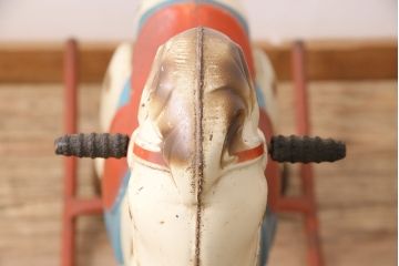 アンティーク雑貨　激レア!!　お部屋のオブジェとしてもおすすめの可愛らしい鉄製ロッキングホース(木馬)(R-048894)