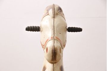 アンティーク雑貨　激レア!!　お部屋のオブジェとしてもおすすめの可愛らしい鉄製ロッキングホース(木馬)(R-048894)