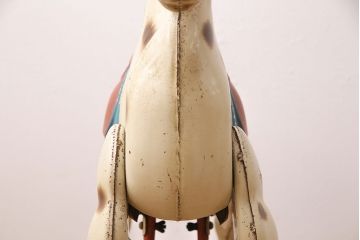 アンティーク雑貨　激レア!!　お部屋のオブジェとしてもおすすめの可愛らしい鉄製ロッキングホース(木馬)(R-048894)