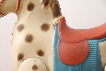 アンティーク雑貨　激レア!!　お部屋のオブジェとしてもおすすめの可愛らしい鉄製ロッキングホース(木馬)(R-048894)