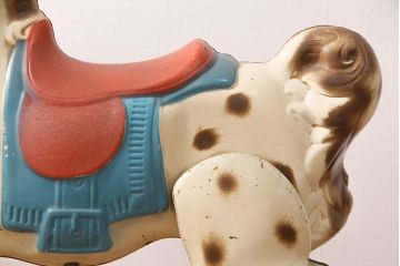 アンティーク雑貨　激レア!!　お部屋のオブジェとしてもおすすめの可愛らしい鉄製ロッキングホース(木馬)(R-048894)