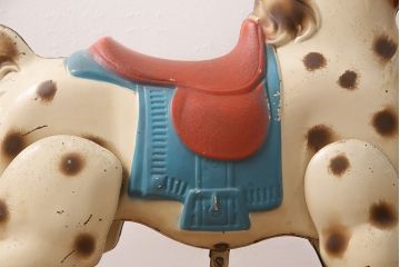 アンティーク雑貨　激レア!!　お部屋のオブジェとしてもおすすめの可愛らしい鉄製ロッキングホース(木馬)(R-048894)