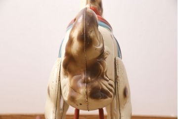 アンティーク雑貨　激レア!!　お部屋のオブジェとしてもおすすめの可愛らしい鉄製ロッキングホース(木馬)(R-048894)