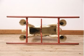 アンティーク雑貨　激レア!!　お部屋のオブジェとしてもおすすめの可愛らしい鉄製ロッキングホース(木馬)(R-048894)