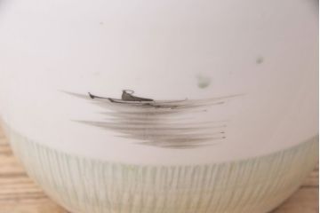 アンティーク雑貨　山水の図が和の風情漂う瀬戸火鉢(鉢カバー)(R-048895)