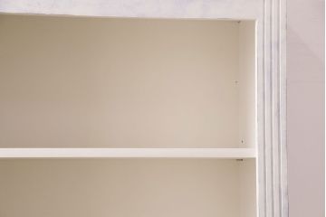 中古　輸入家具　アンティークリペイント　シャビーなペイントがおしゃれなオープンラック(飾り棚、本棚、ブックシェルフ、シェルフ)(R-048899)