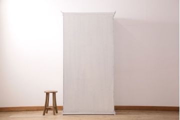 中古　輸入家具　アンティークリペイント　シャビーなペイントがおしゃれなオープンラック(飾り棚、本棚、ブックシェルフ、シェルフ)(R-048899)