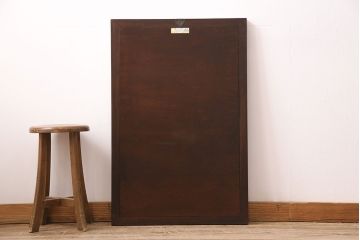 中古　松本民芸家具　額縁のような意匠が上品な雰囲気を醸し出すミラー(鏡)(R-048902)