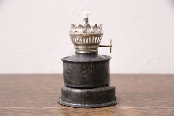 中古　棒芯4mm　持ち運びができる、ジャンクな風合いがかっこいいオイルランプ(ランタン、テーブルランプ)(R-048904)