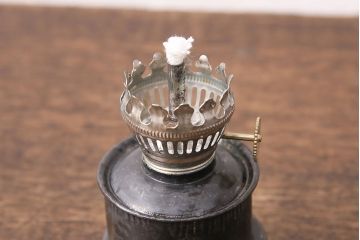 中古　棒芯4mm　持ち運びができる、ジャンクな風合いがかっこいいオイルランプ(ランタン、テーブルランプ)(R-048904)