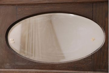 イギリスアンティーク　オーク材　鏡付きが嬉しい!重厚な雰囲気を醸しだす大振りサイズのマントルピース(装飾、飾り棚、暖炉、ディスプレイ)(R-048912)