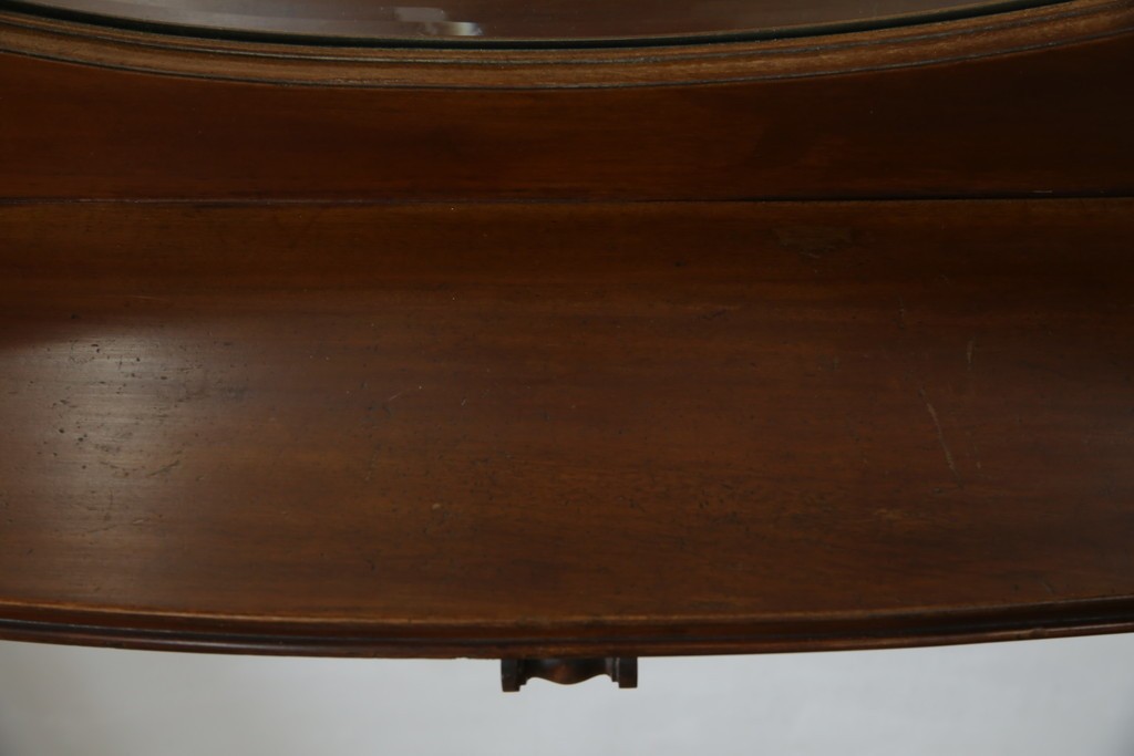 イギリスアンティーク　マホガニー材　鏡付き!褐色の木肌が美しい大振りサイズのマントルピース　(R-048913)