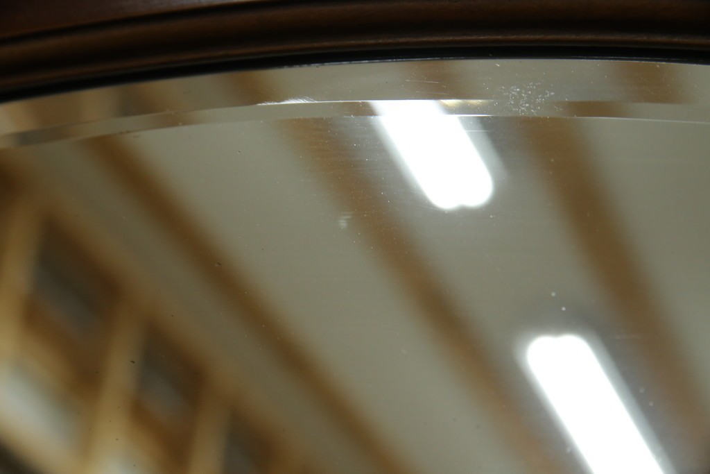 イギリスアンティーク　マホガニー材　鏡付き!褐色の木肌が美しい大振りサイズのマントルピース　(R-048913)