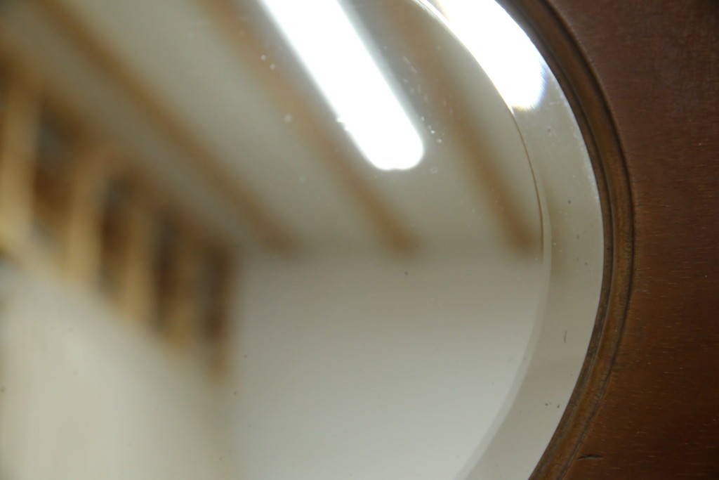 イギリスアンティーク　マホガニー材　鏡付き!褐色の木肌が美しい大振りサイズのマントルピース　(R-048913)