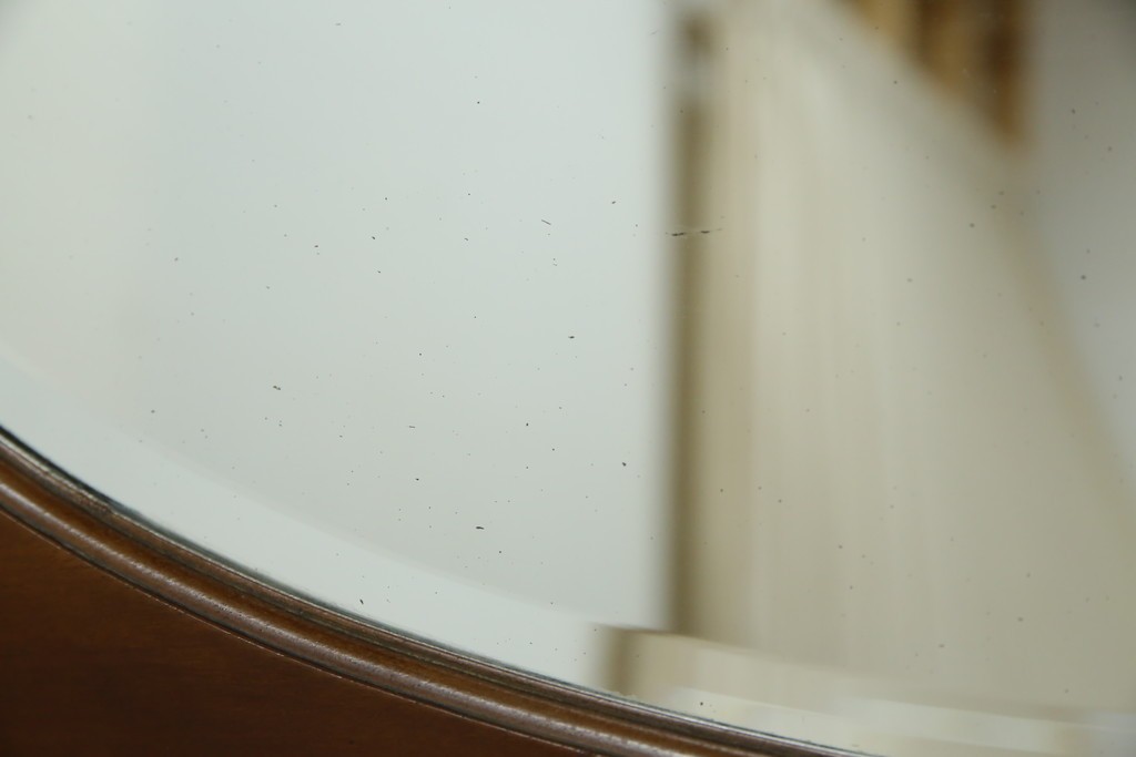 イギリスアンティーク　マホガニー材　鏡付き!褐色の木肌が美しい大振りサイズのマントルピース　(R-048913)