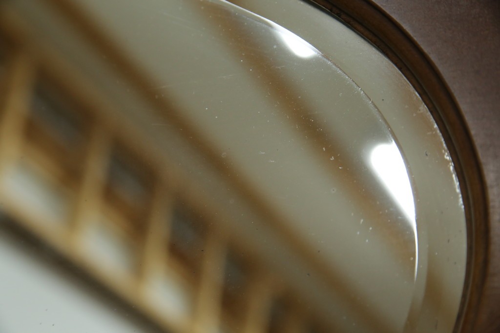 イギリスアンティーク　マホガニー材　鏡付き!褐色の木肌が美しい大振りサイズのマントルピース　(R-048913)