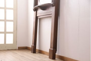 イギリスアンティーク　マホガニー材　鏡付き!褐色の木肌が美しい大振りサイズのマントルピース(装飾、飾り棚、暖炉、ディスプレイ)(R-048913)