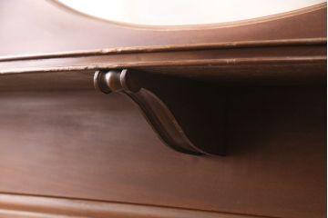イギリスアンティーク　マホガニー材　鏡付き!褐色の木肌が美しい大振りサイズのマントルピース(装飾、飾り棚、暖炉、ディスプレイ)(R-048913)