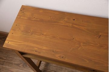 和製アンティーク　天板ヒノキ材　木のぬくもりを存分に味わえる作業台(コンソールテーブル、テーブル)(R-048914)