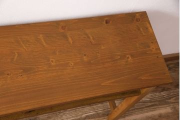 和製アンティーク　天板ヒノキ材　木のぬくもりを存分に味わえる作業台(コンソールテーブル、テーブル)(R-048914)