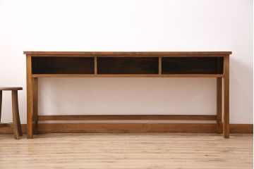 和製アンティーク　天板ヒノキ材　整理しながら作業もはかどる!レトロな作業台(コンソールテーブル、テーブル)(R-048915)