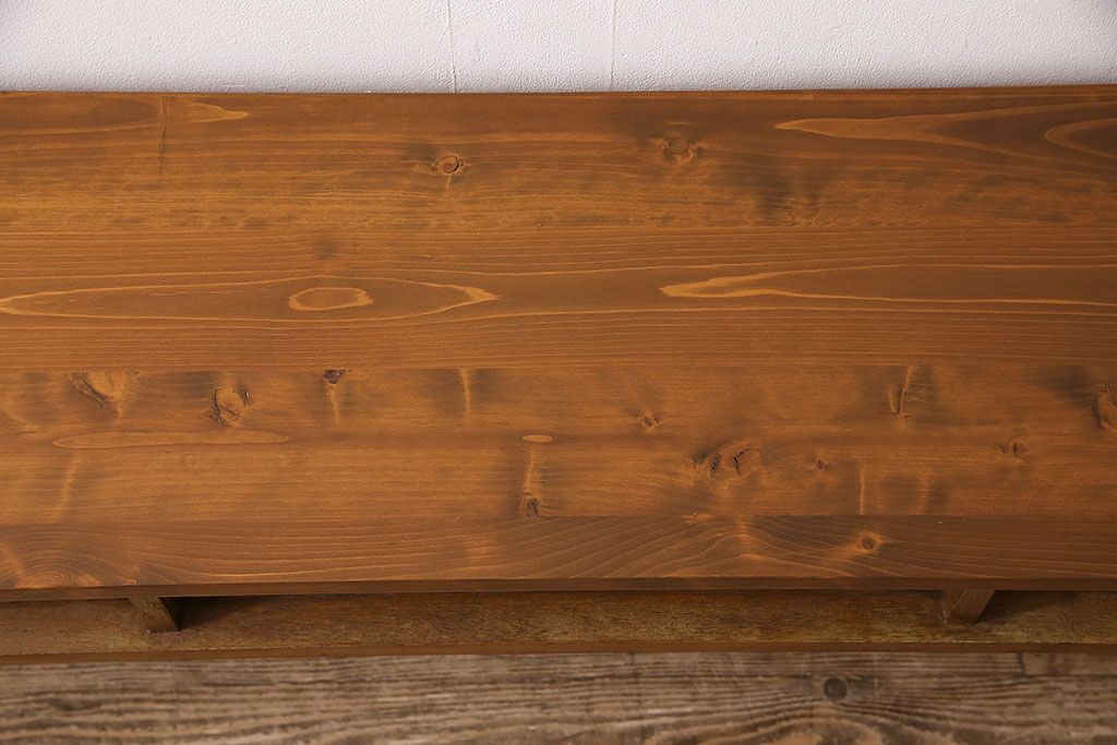 和製アンティーク　天板ヒノキ材　整理しながら作業もはかどる!レトロな作業台(コンソールテーブル、テーブル)(R-048915)