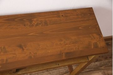 和製アンティーク　天板ヒノキ材　整理しながら作業もはかどる!レトロな作業台(コンソールテーブル、テーブル)(R-048915)
