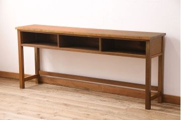 和製アンティーク　天板ヒノキ材　木の優しいぬくもりを感じる作業台(コンソールテーブル、テーブル)(R-048916)