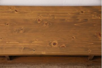 和製アンティーク　天板ヒノキ材　木の優しいぬくもりを感じる作業台(コンソールテーブル、テーブル)(R-048916)