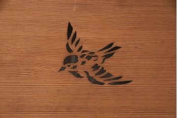 和製アンティーク　鳥と竹の透かしが魅力!ディスプレイにもおすすめな和の趣あふれる欄間(明かり取り、明り取り)(R-048917)