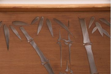 和製アンティーク　鳥と竹の透かしが魅力!ディスプレイにもおすすめな和の趣あふれる欄間(明かり取り、明り取り)(R-048917)