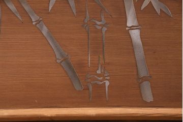 和製アンティーク　鳥と竹の透かしが魅力!ディスプレイにもおすすめな和の趣あふれる欄間(明かり取り、明り取り)(R-048917)