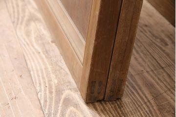 アンティーク建具　腰板ケヤキ材・玉杢　上手物!品のある和の空間作りにおすすめな万本格子戸2枚セット(引き戸)(R-048918)
