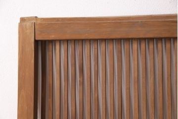 和製アンティーク　腰板ケヤキ材　桟のデザインがお洒落な格子戸1枚(引き戸、建具)(R-048921)
