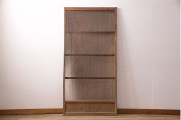 和製アンティーク　和モダンの空間づくりにおすすめ!落ち着いた色合いが魅力の格子戸1枚(引き戸、建具)(R-048922)