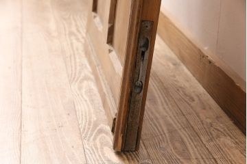アンティーク建具　パイン材　素朴で温かみのある木の風合いが味わい深いフランスアンティークのドア(ガラス扉、建具)(R-048924)