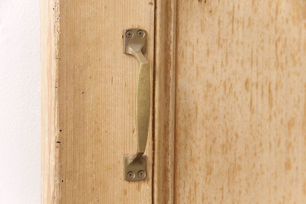 アンティーク建具　パイン材　カントリースタイルにおすすめ!木の風合いが味わい深いフランスアンティークのパネルドア(木製ドア、扉、建具)(R-048925)