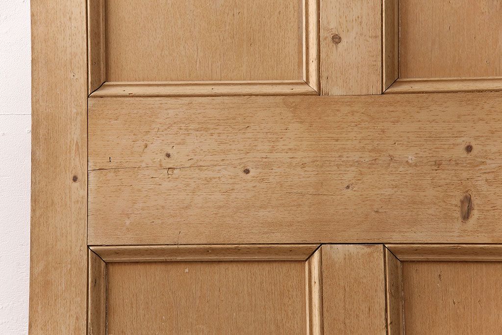 アンティーク建具　パイン材　カントリースタイルにおすすめ!木の風合いが味わい深いフランスアンティークのパネルドア(木製ドア、扉、建具)(R-048925)