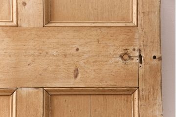 アンティーク建具　パイン材　カントリースタイルにおすすめ!木の風合いが味わい深いフランスアンティークのパネルドア(木製ドア、扉、建具)(R-048925)