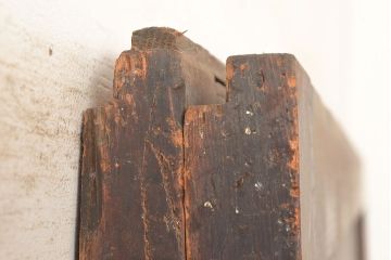 和製アンティーク　木の味わいが楽しめるシンプルなデザインの板戸2枚セット(引き戸、建具)(R-048926)