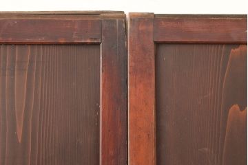 和製アンティーク　木の味わいが楽しめるシンプルなデザインの板戸2枚セット(引き戸、建具)(R-048926)