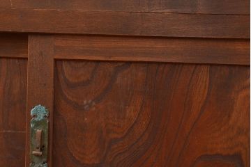 和製アンティーク　大正初期　鏡板ケヤキ材・枠ヒノキ材　収納箪笥(重ね戸棚、水屋箪笥、夜具箪笥、布団箪笥)(R-048927)