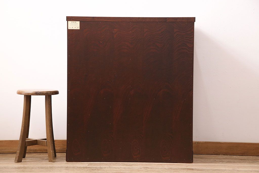 中古　美品　岩谷堂箪笥　菊幸　重厚な黒い金具が存在感を放つ引き出し付きの戸棚(収納棚、サイドキャビネット)(定価約45万円)(R-048932)